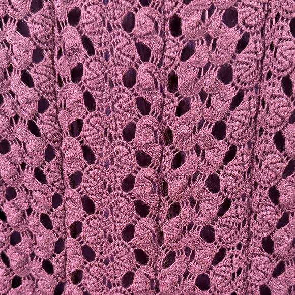 Rabbit Rabbit Rabbit Purple Crochet Bell Sleeve Midi Dress 18 - Picture 3 of 5